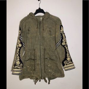 Free People Embellished Military Jacket - Size M